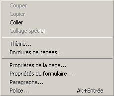 Menu contextuel