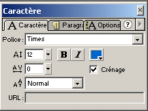 Palette Caract�re